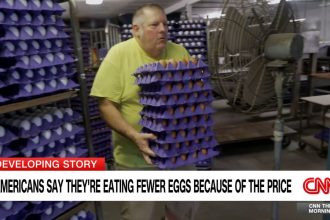 Americans are eating fewer eggs as bird flu leads to higher prices. Nick Watt talks to both shoppers and poultry farmers.