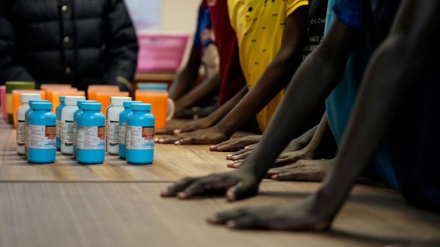 Children collect anti-retroviral drugs at the Nyumbani Children's Home orphanage in Nairobi that is heavily reliant on foreign donations, on Thursday, Feb. 6, 2025.