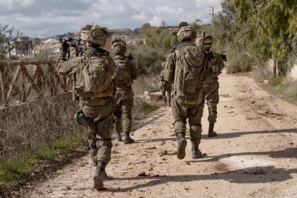 Troops from Israel's 7th Brigade patrol southern Lebanon in January.