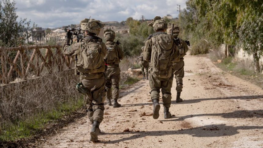 Troops from Israel's 7th Brigade patrol southern Lebanon in January.