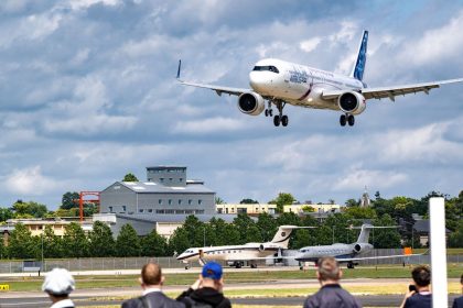 Airbus showed off its new A321XLR commercial aircraft at the Farnborough Airshow in England in July 2024.