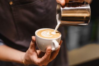 A flat white consists of steamed milk poured over one or two espresso shots. It's not as milky as a latte and lack the foam top of a cappuccino.