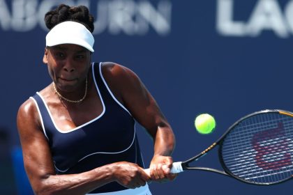 Venus Williams competes in the Miami Open in Miami Gardens, Florida, in March, 2024.