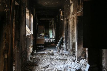 TOPSHOT - A picture shows the destruction in the dialysis unit at Gaza's devastated Al-Shifa hospital on April 3, 2024, two days after the Israeli military withdrew from the hospital complex amid the ongoing conflict between Israel and the Palestinian Hamas militant group. (Photo by AFP) (Photo by -/AFP via Getty Images)