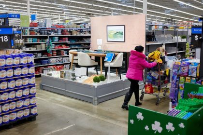 A dining furniture display at a Walmart store in Secaucus, New Jersey, US, on Tuesday, March 5, 2024.