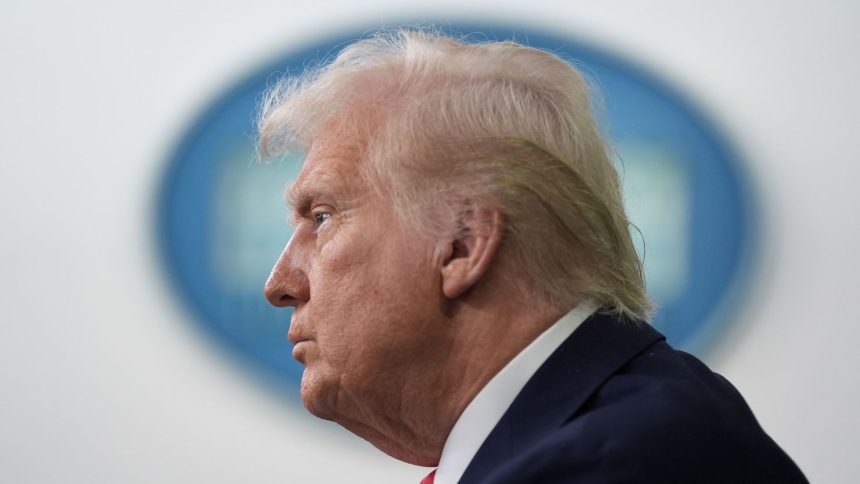 US President Donald Trump speaks in the Brady Press Briefing Room at the White House in Washington, DC, on January 30.