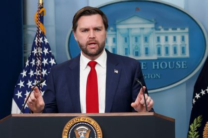 US Vice President JD Vance during a news conference at the White House on January 30, 2025.