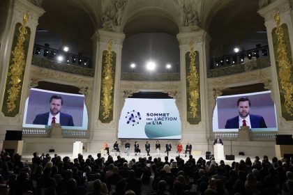 US Vice President JD Vance speaks at the Artificial Intelligence Action Summit in Paris on February 11, 2025.