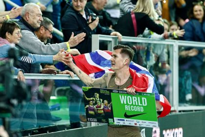 Jakob Ingebrigtsen celebrates the latest world records of his career.