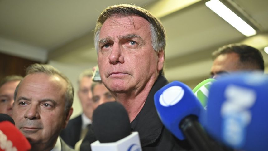 Brazil's former President Jair Bolsonaro In Brasilia, Brazil, on February 18.