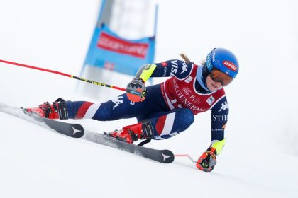 Mikaela Shiffrin was competing in Sestriere, Italy.