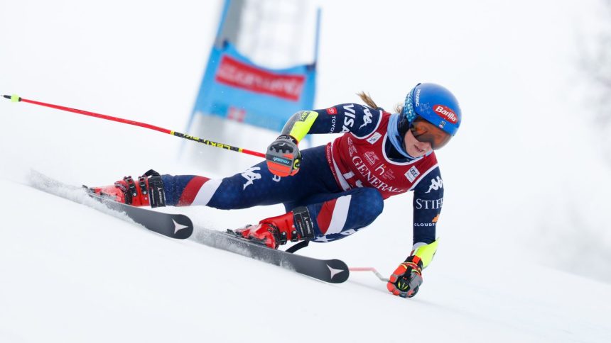 Mikaela Shiffrin was competing in Sestriere, Italy.