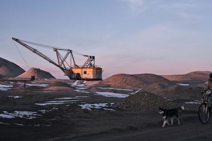 Excavators mine rare earth materials on Ukrainian soil on February 25, 2025, in the Zhytomyr region.