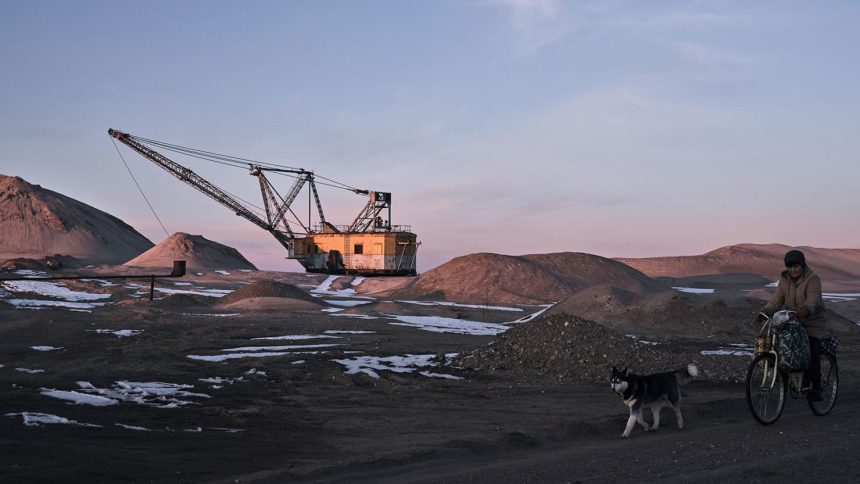 Excavators mine rare earth materials on Ukrainian soil on February 25, 2025, in the Zhytomyr region.