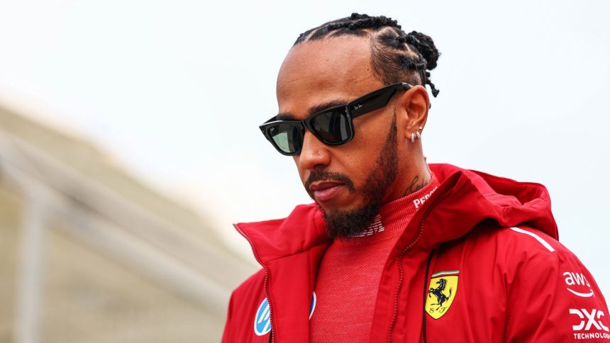 Lewis Hamilton during day one of F1 Testing at Bahrain International Circuit on Wednesday.