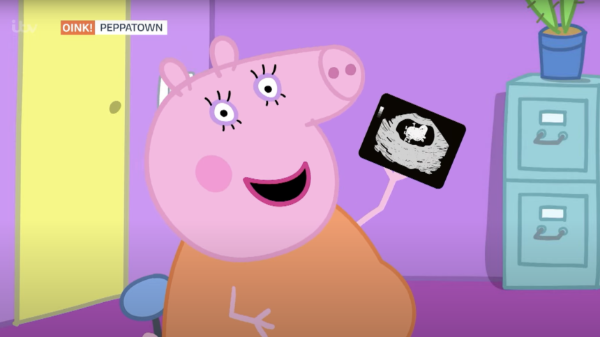 The moment that Mummy Pig announced her big news on British TV