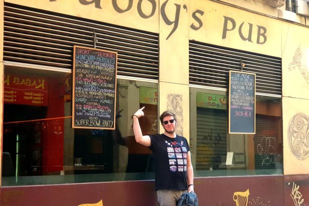 Kerryman Colm Dalton in front of one of the world's many Paddy's Pubs.