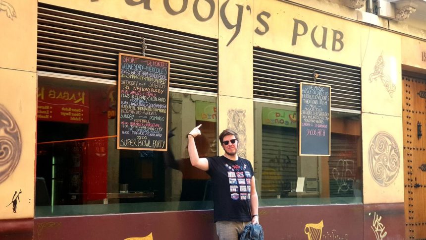 Kerryman Colm Dalton in front of one of the world's many Paddy's Pubs.