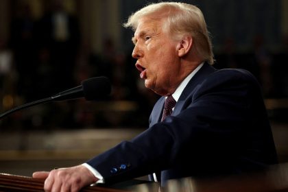 WASHINGTON, DC - MARCH 04: U.S. President Donald Trump addresses a joint session of Congress at the U.S. Capitol on March 04, 2025 in Washington, DC.     Win McNamee/Pool via REUTERS