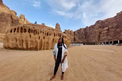 Easing restrictions: Saudi Arabia now offers e-visas to travelers, even women visiting solo. But as with visiting any foreign country, there are a few things to be considered before booking your trip, and that goes double for female travelers. Here, US traveler Nicole Brewer is pictured during a visit to ??