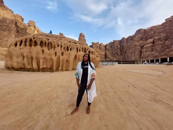 Easing restrictions: Saudi Arabia now offers e-visas to travelers, even women visiting solo. But as with visiting any foreign country, there are a few things to be considered before booking your trip, and that goes double for female travelers. Here, US traveler Nicole Brewer is pictured during a visit to ??