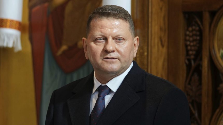 Ukraine's ambassador to the United Kingdom, Valerii Zaluzhnyi, speaks in London on February 24.