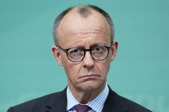 Friedrich Merz, Germany’s likely next chancellor, during a press conference in Berlin on March 3, 2025.