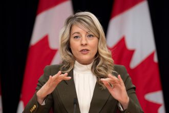 Canada's Foreign Affairs Minister Melanie Joly attends a news conference in Ottawa on March 12, 2025.