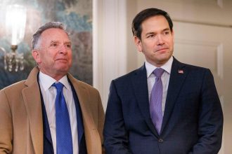 Steve Witkoff, US special envoy to the Middle East, left, and Marco Rubio, US secretary of state, right, in Washington, DC, on February 11.