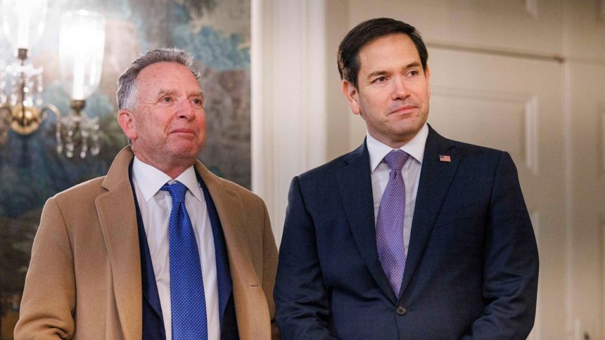 Steve Witkoff, US special envoy to the Middle East, left, and Marco Rubio, US secretary of state, right, in Washington, DC, on February 11.