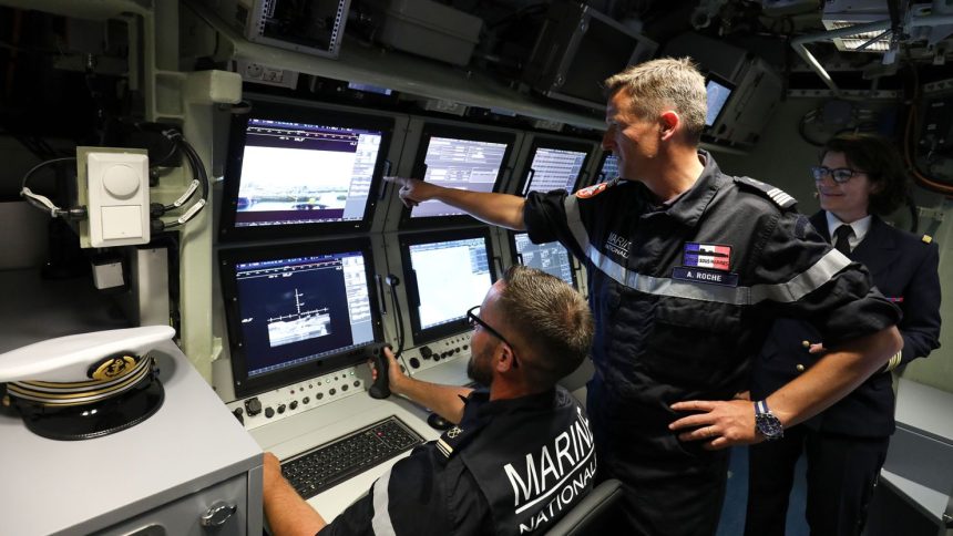 The nuclear submarine "Suffren" in Cherbourg, north-western France, pictured on July 12, 2019.