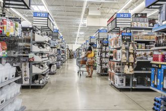 A customer shops at a Walmart Supercenter, in Miami, Florida, on September 9, 2023.