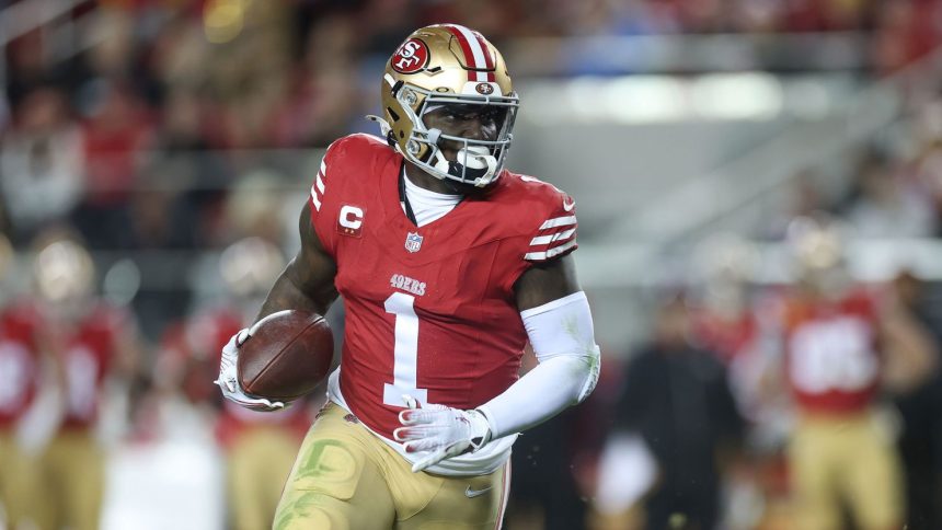 Deebo Samuel of the San Francisco 49ers at Levi's Stadium in Santa Clara, California, on December 30, 2024.