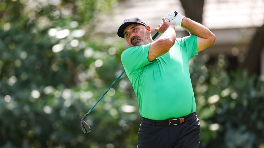 Angel Cabrera playing at the Chubb Classic on February 15, 2025 in Naples, Florida.