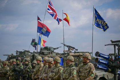 NATO military forces during static display after "Exercise Steadfast Dart 2025" at the Smardan Training Area, in Smardan, southeastern Romania, on February 19, 2025.