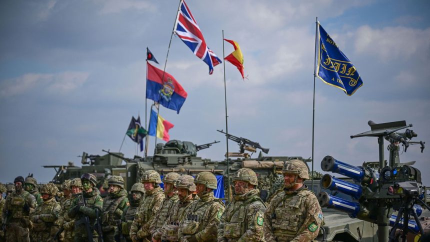 NATO military forces during static display after "Exercise Steadfast Dart 2025" at the Smardan Training Area, in Smardan, southeastern Romania, on February 19, 2025.