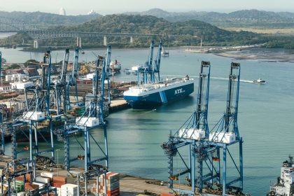 A group of investors led by BlackRock wants to buy the ports of Balboa (pictured) and Cristobal on either end of the Panama Canal from Hong Kong-based CK Hutchison.