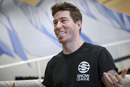 THORNTON, CO - MARCH 4: Shaun White speaks at SNÖBAHN Action Sports Center in Thornton, Colorado on Tuesday, March 4, 2025. (Photo by AAron Ontiveroz/The Denver Post)