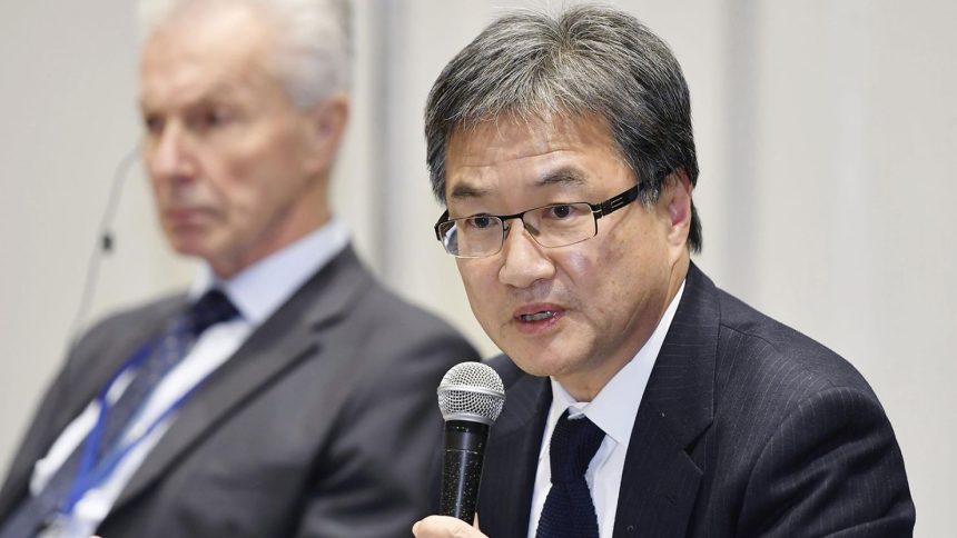 Joseph Yun speaks at a press conference in Tokyo on February 1, 2018.