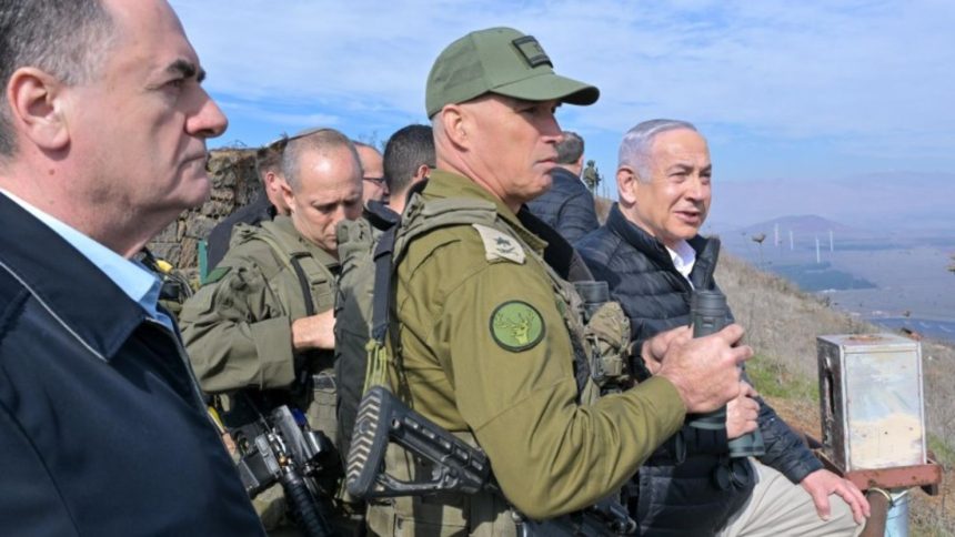 Israeli Prime Minister Benjamin Netanyahu and Defense Minister Israel Katz visit the Israeli-occupied Golan Heights, on December 8.