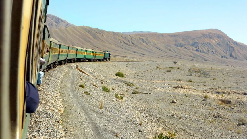 File photo shows the Jaffer Express train traveling through southwestern Pakistan.