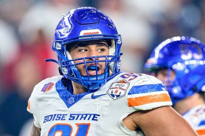 Ahmed Hassanein looks on during a game between Boise State and Penn State on December 31.