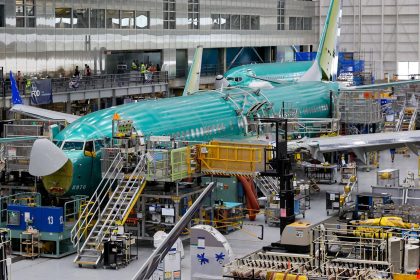 Boeing 737 MAX aircraft are assembled at the company’s plant in Renton, Washington.