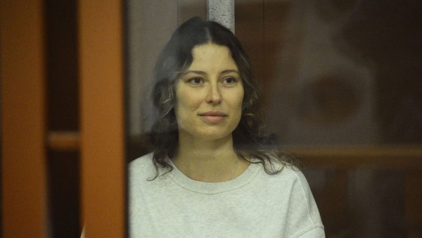 Russian-American dual citizen Ksenia Karelina attends a court hearing in Yekaterinburg, Russia, on August 15, 2024.