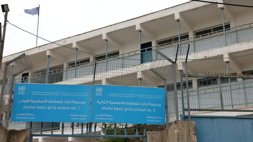 An UNWRA school at the Shoafat refugee camp in East Jerusalem on April 9, 2025.