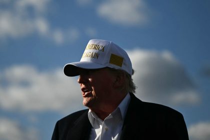 US President Donald Trump speaks to reporters before boarding Air Force One upon departure at Morristown Municipal Airport in Morristown, New Jersey, on April 27, 2025.