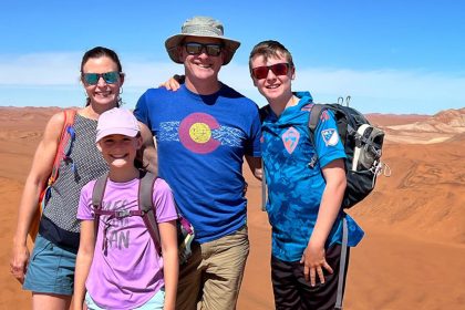 Andi and Randy Almond and their kids, Aria and Finn, visited Namibia during a year-long trip around the world.