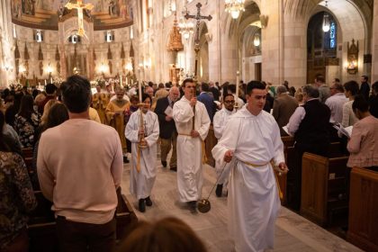 A morning mass on Easter Sunday 2022 at Our Queen of the Most Holy Rosary Cathedral in Toledo, Ohio.