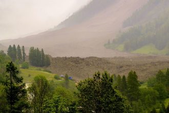 A deluge of ice, mud and rock buried part of the Swiss mountain village of Blatten on Wednesday May 28.