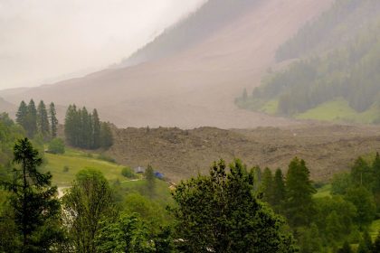 A deluge of ice, mud and rock buried part of the Swiss mountain village of Blatten on Wednesday May 28.